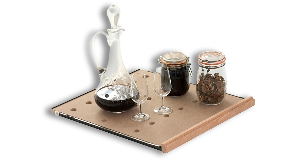 Clayette pour présenter des bocaux et autres carafes