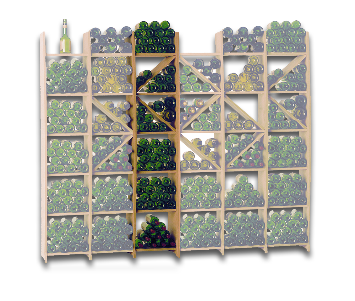 Rangements de bouteilles de vin en casiers