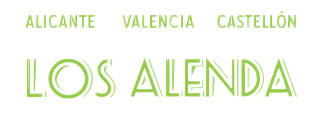 Logotipo de Los Alenda en letras doradas con las palabras Alicante, Valencia y Castellón encima.