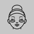 Icon Gesicht mit Pads unter den Augen