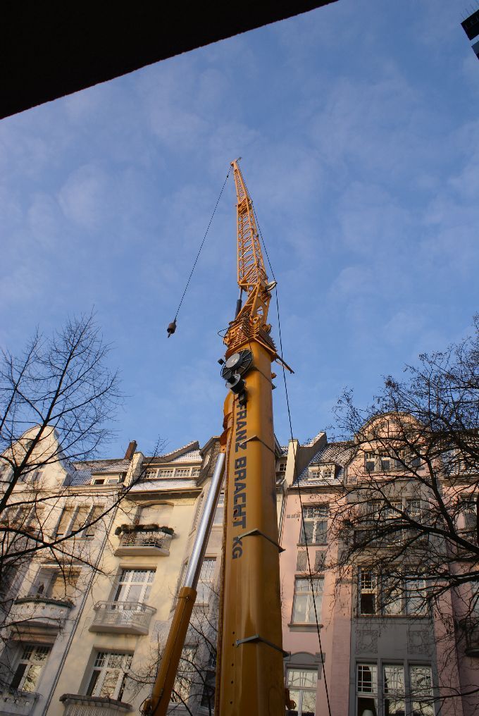 Baumfällung in einem Innenhof in Düsseldorf