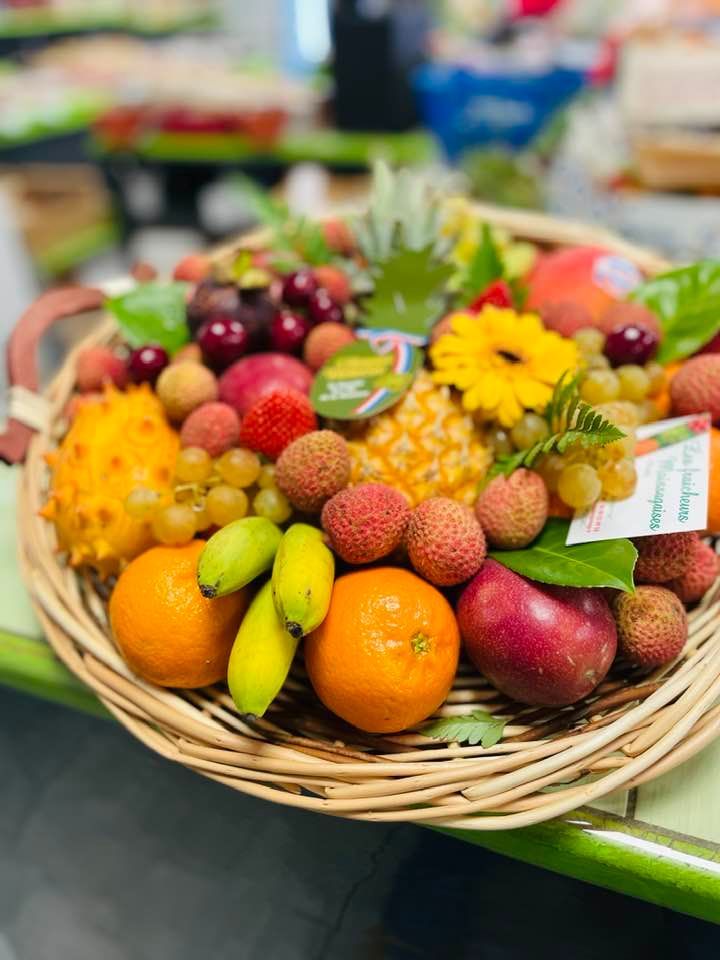 Panier de fruits, mini-bananes