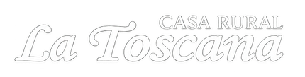 Logotipo para "Casa Rural La Toscana" en letra cursiva blanca.