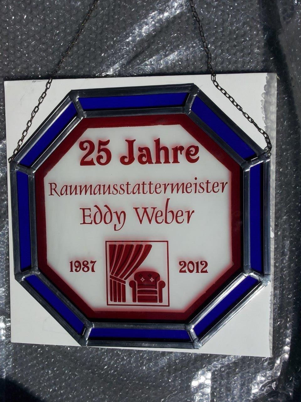 Bleiverglasung als Geschenk z.B für ein Jubiläum als Fensterhänger