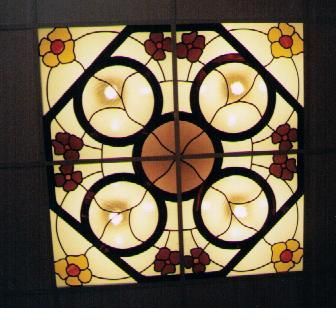 Herstellung einer dekorativen Deckenverglasung mit Beleuchtung in einem Restaurant in Caputh, Potsdam Mittelmark