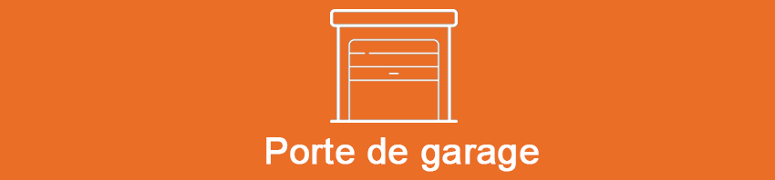 Icône de porte de garage orange avec le texte Porte de garage