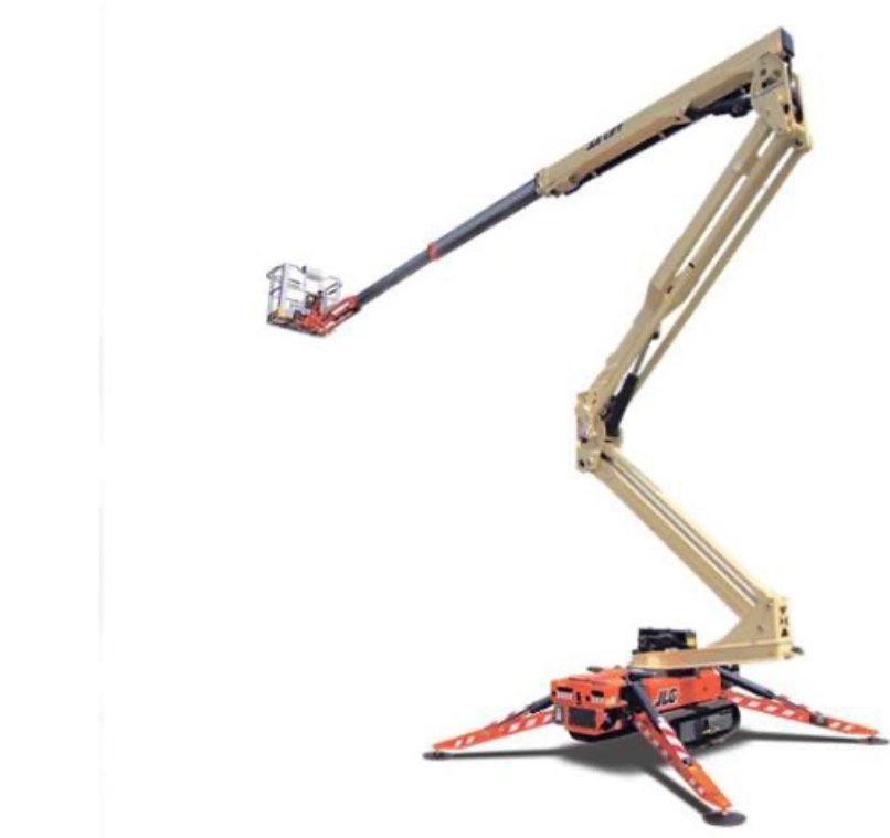 Une nacelle araignée déployée à mi-hauteur