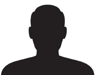 Silhouette noire de la tête et des épaules d'une personne sur fond blanc