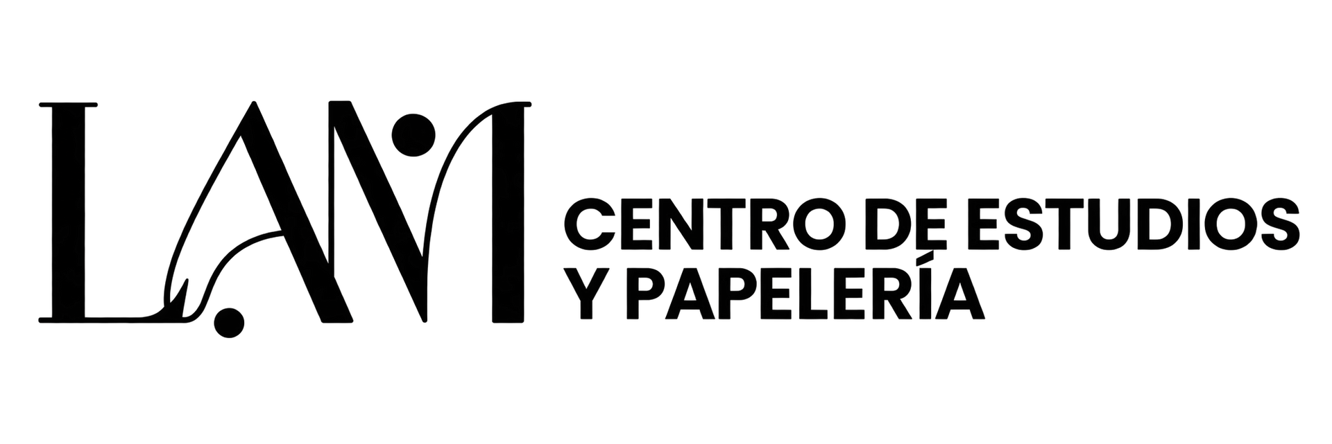 Logo “LAV” en negro con el texto “Centro de Estudios y Papelería”.