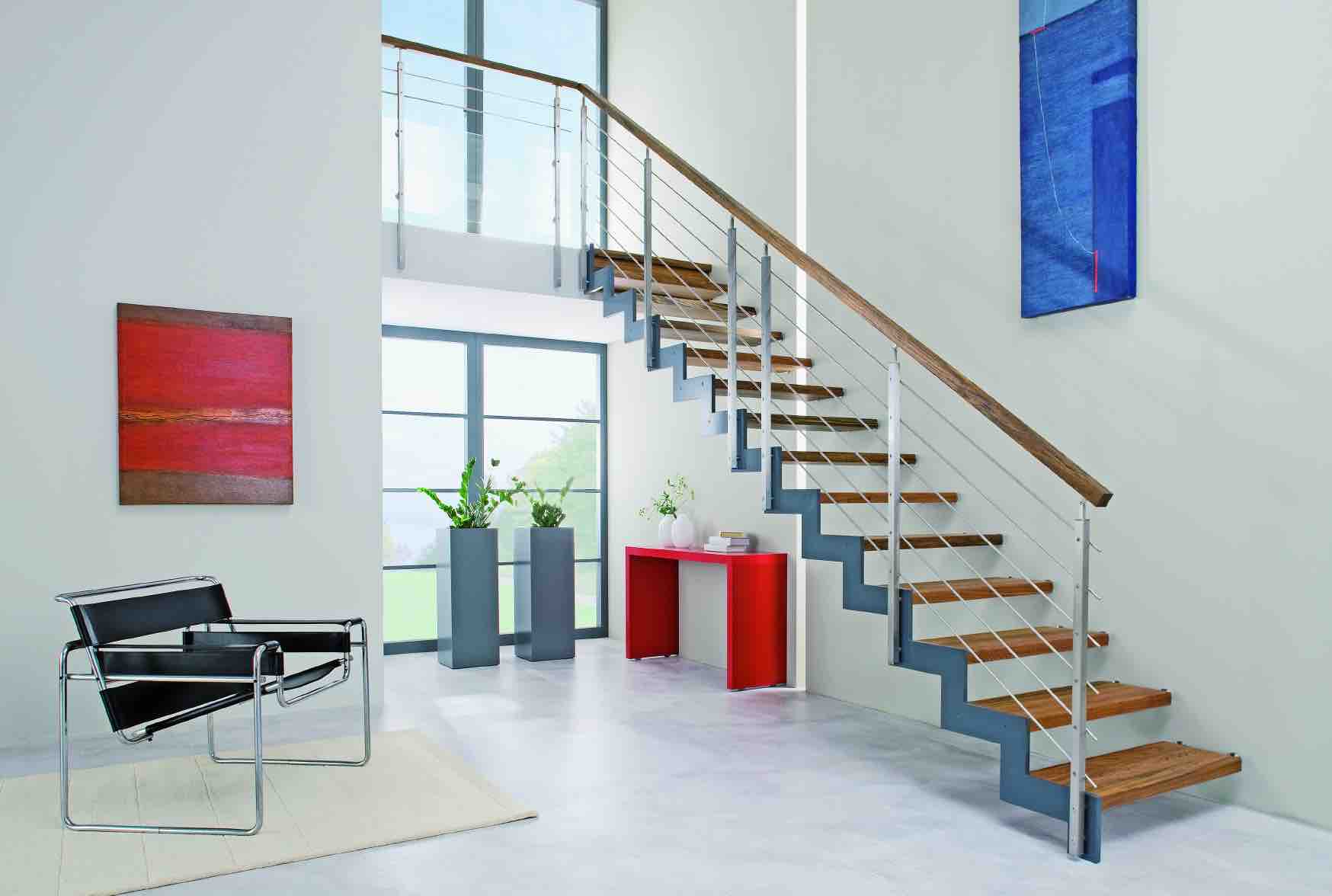 escalier bois naturel droit