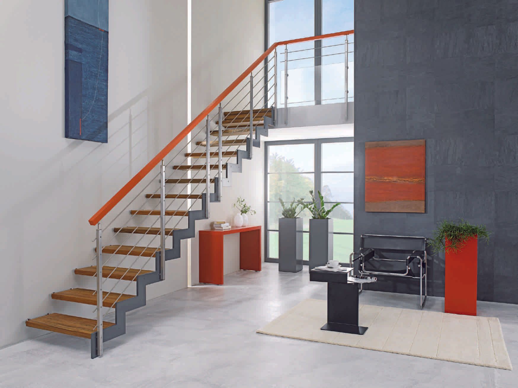 escalier limon gauche fond blanc