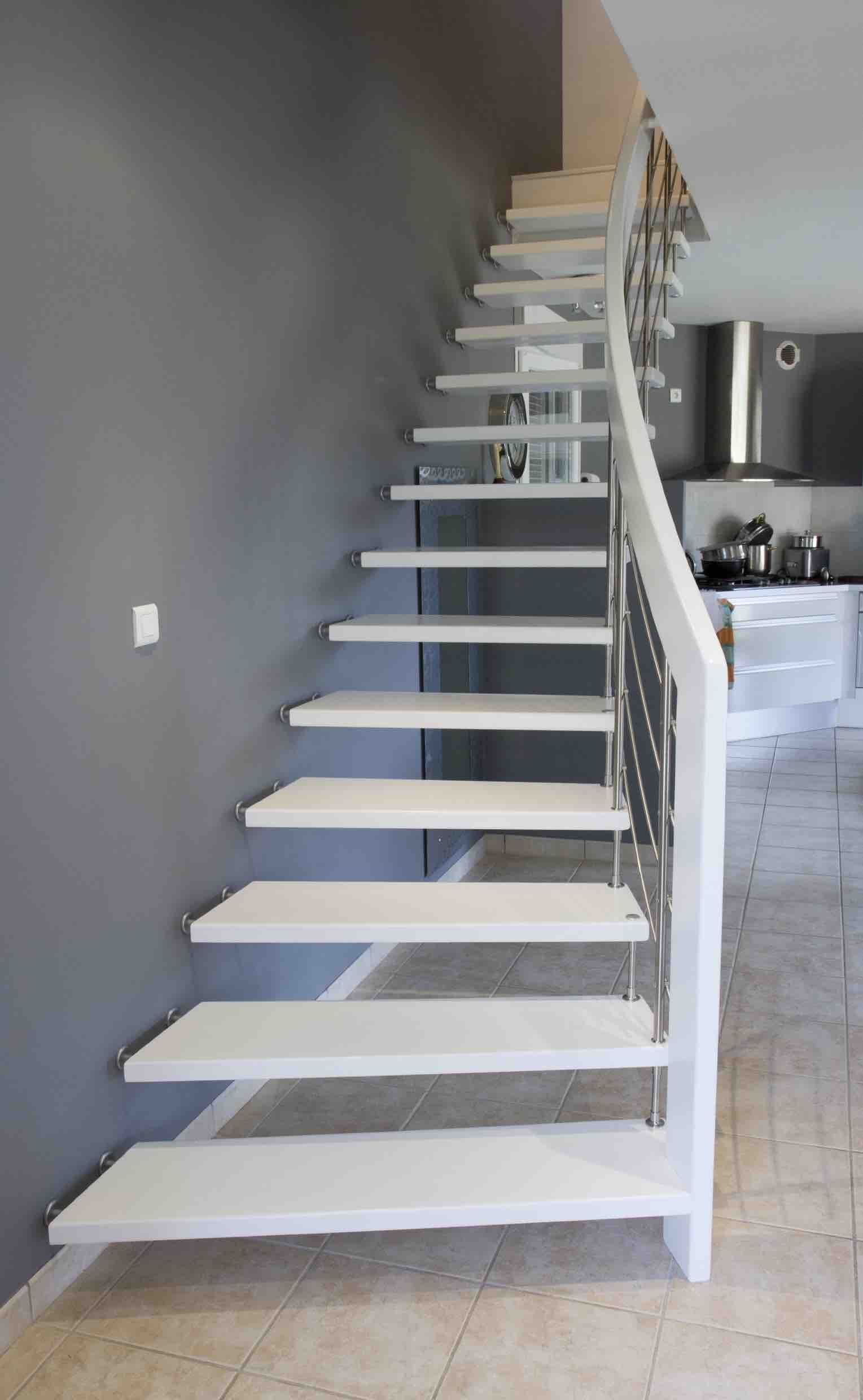 escaliers effet blanc face