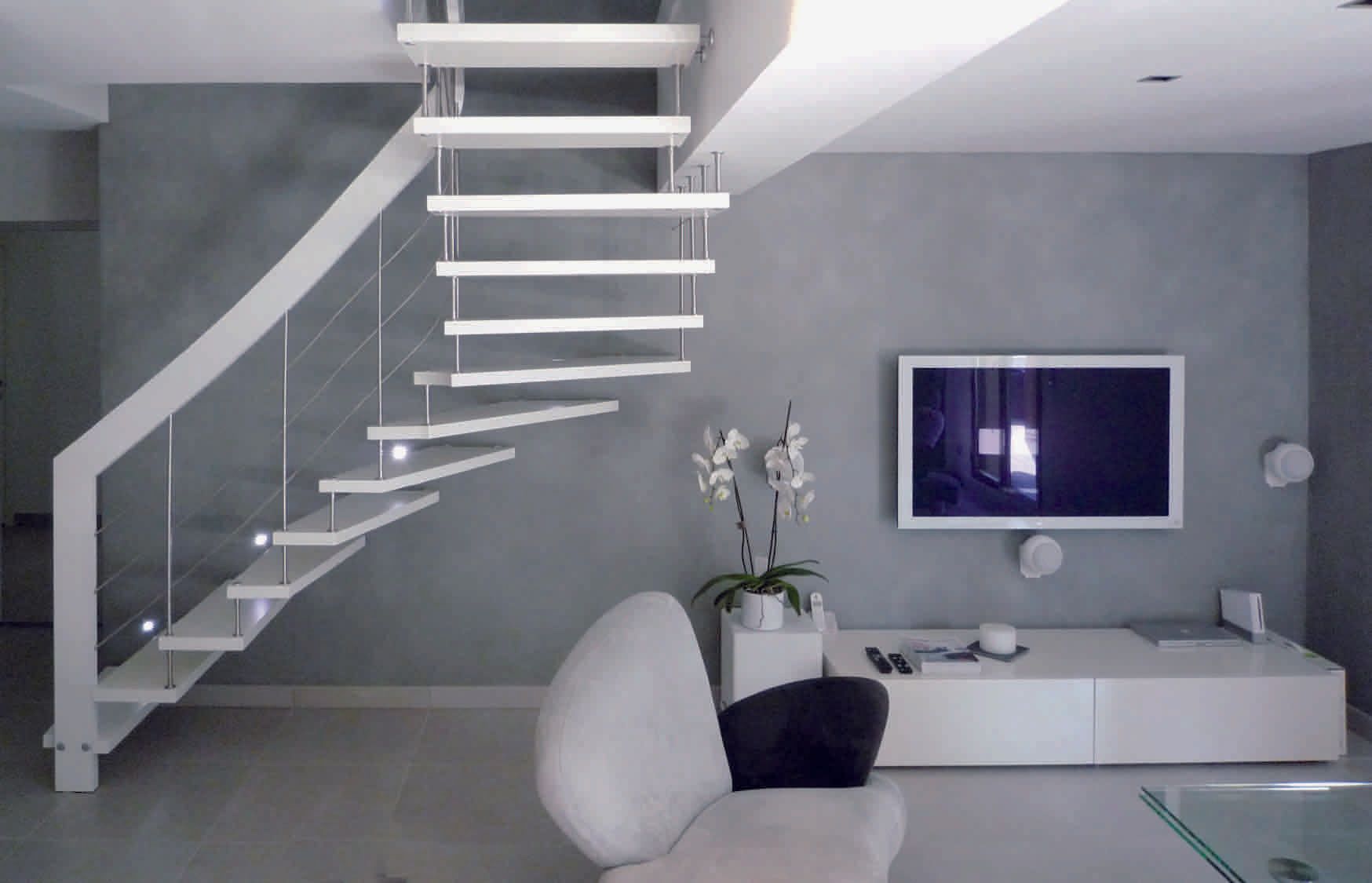 escaliers effet gris