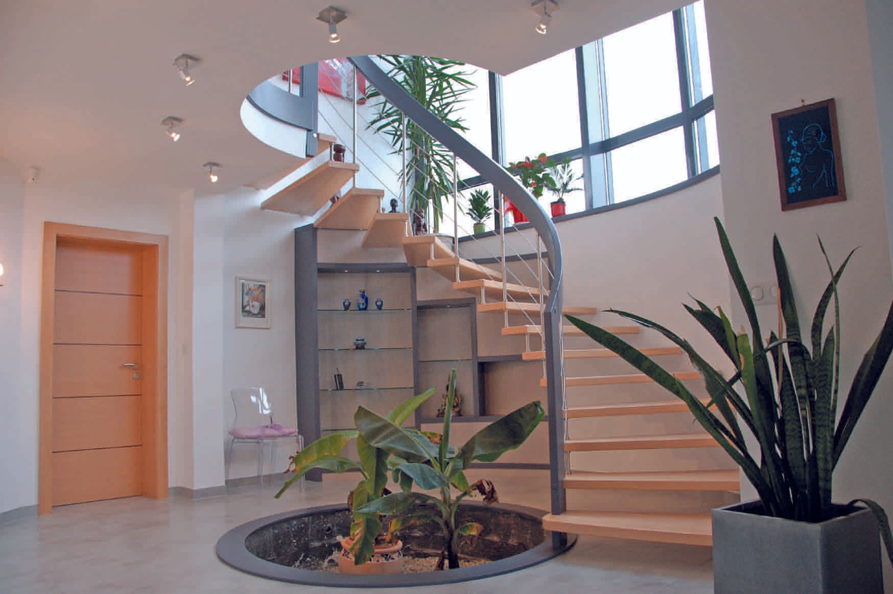 escaliers effet orange