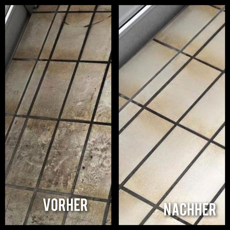 Ein Vorher-Nachher-Bild der Reinigung