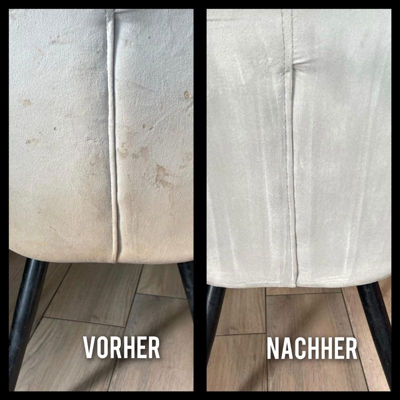 Ein Vorher-Nachher-Bild der Reinigung