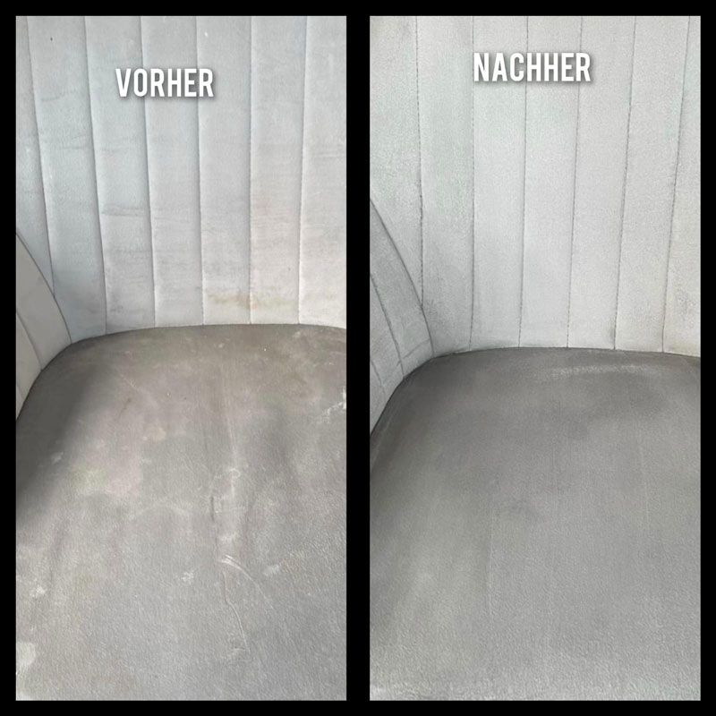 Ein Vorher-Nachher-Bild der Reinigung