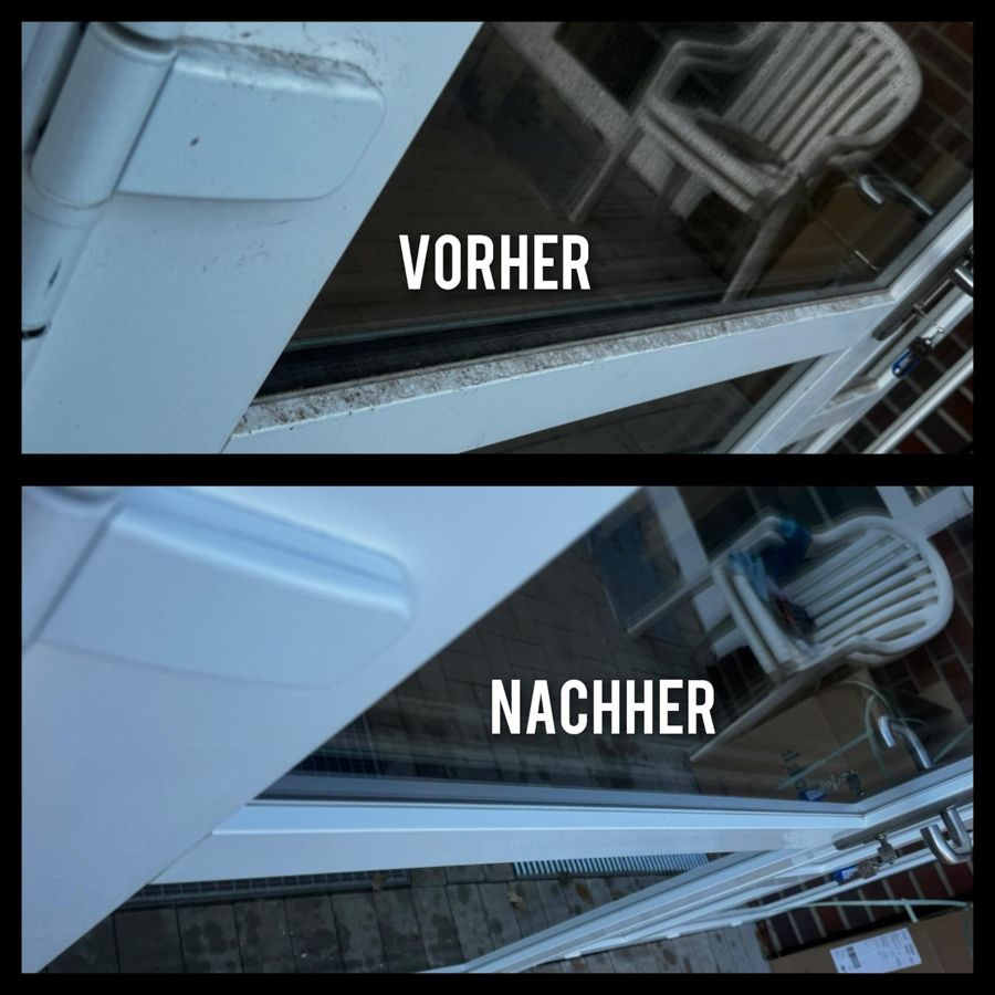 Ein Vorher-Nachher-Bild der Reinigung