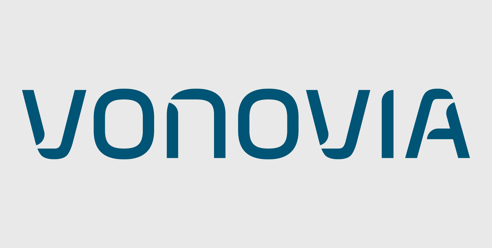 Vonovia-Logo in blauen Kleinbuchstaben auf hellem Hintergrund