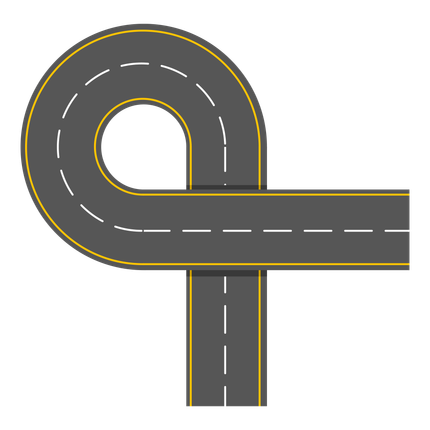 Illustration d'une route avec des virages