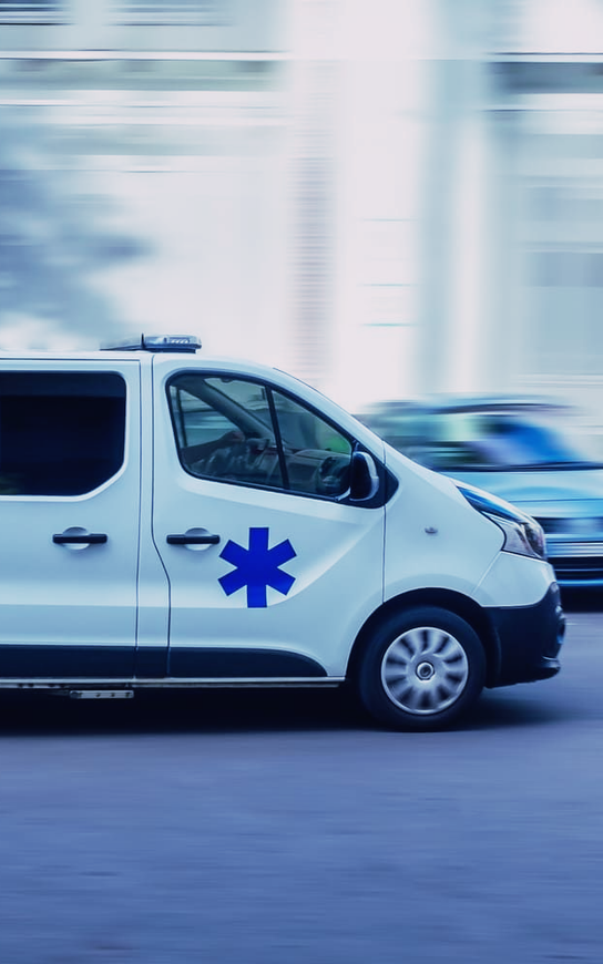 Une ambulance en mouvement