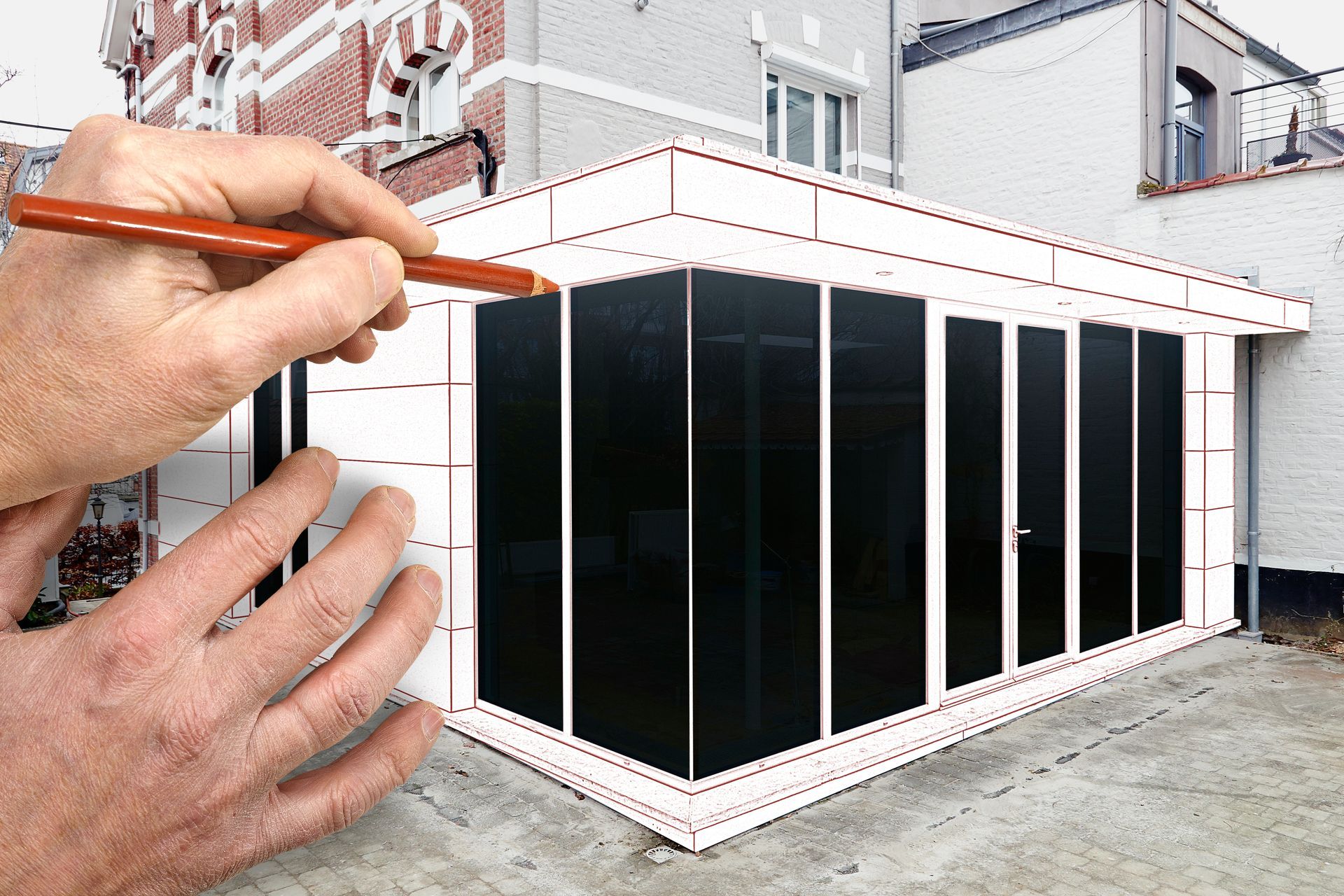 Dessin d'extension de maison