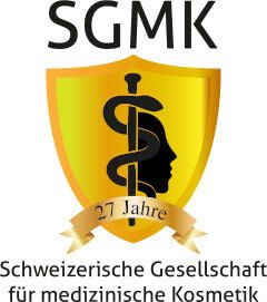 A logo for sgmk schweizerische gesellschaft für medizinische kosmetik