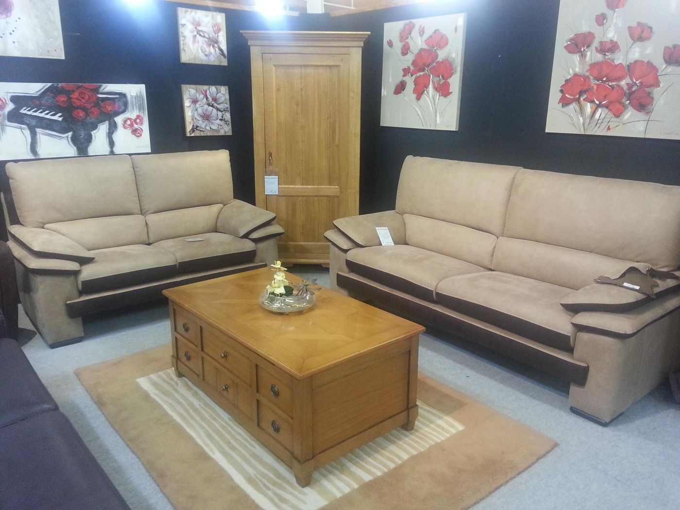 Salon Must avec meubles d'accompagnement en 100% chêne massif