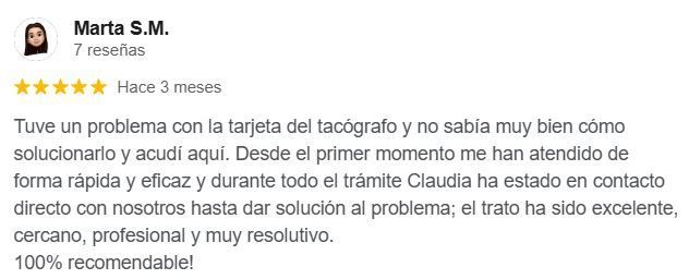 Reseña de un negocio por Marta SM sobre un problema