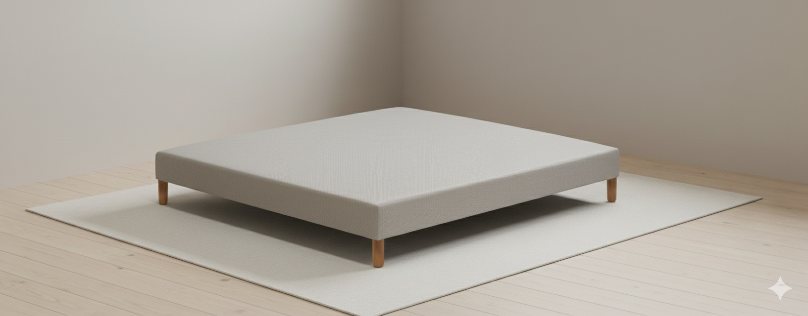 Sommier épaisseur 15cm - finition coiffe tendue gris chiné ou anthracite - 2x9 lattes fixes - Toile de fond anti-poussières 100% PES - Norme 100 - Oeko-Tex