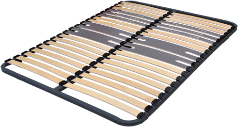 Cadre Cadre à Lattes flexibles - 5 zones 5cm 5 masses d'angle métallique avec insert de 10mm Cadre en acier métallique soudée 30mm / 40mm avec barre centrale Embouts de lattes plastique Lattes zonées Double couchage Barre centrale Suspension 5 zones Cadre acier Compatible matelas mousse et latex Garantie 5 ans Fabrication CE