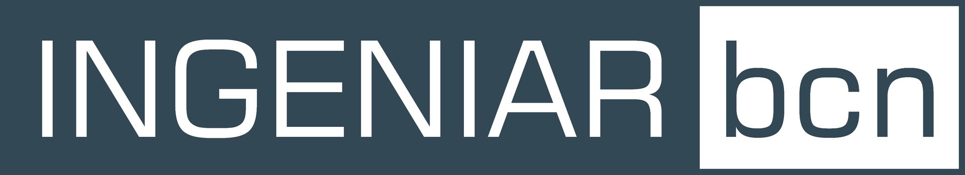 Se muestra un logotipo de ingeniar bcn sobre un fondo azul.