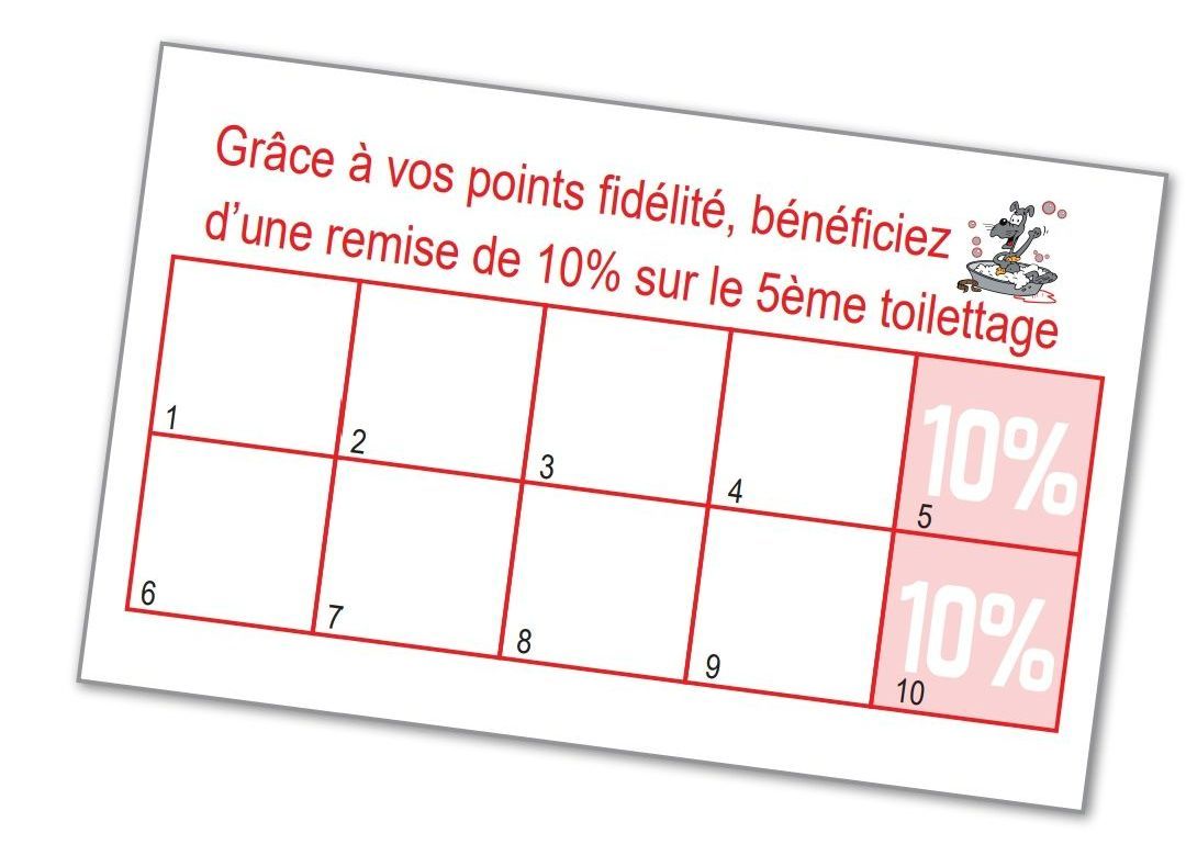 Carte de fidélité à compléter