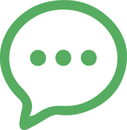 Bulle de dialogue avec trois points à l'intérieur.