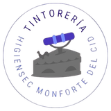Circular logo: gray iron with blue handle, "Tintorer&iacute;a Higiensec Monforte del Cid" in blue text.