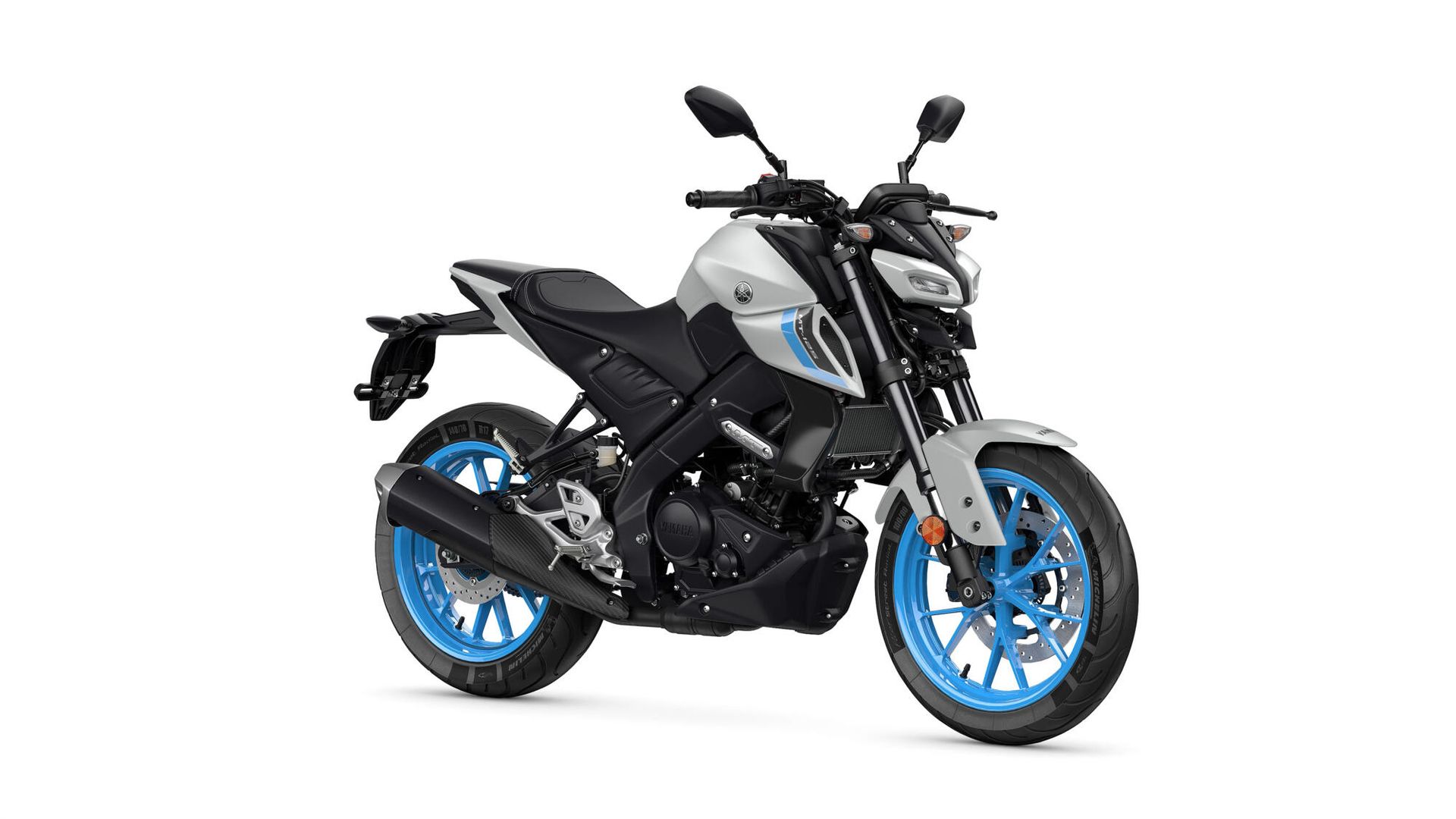 Se muestra una motocicleta Yamaha XSR125 sobre un fondo blanco.