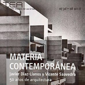 Un cartel en blanco y negro para Materia Contemporánea