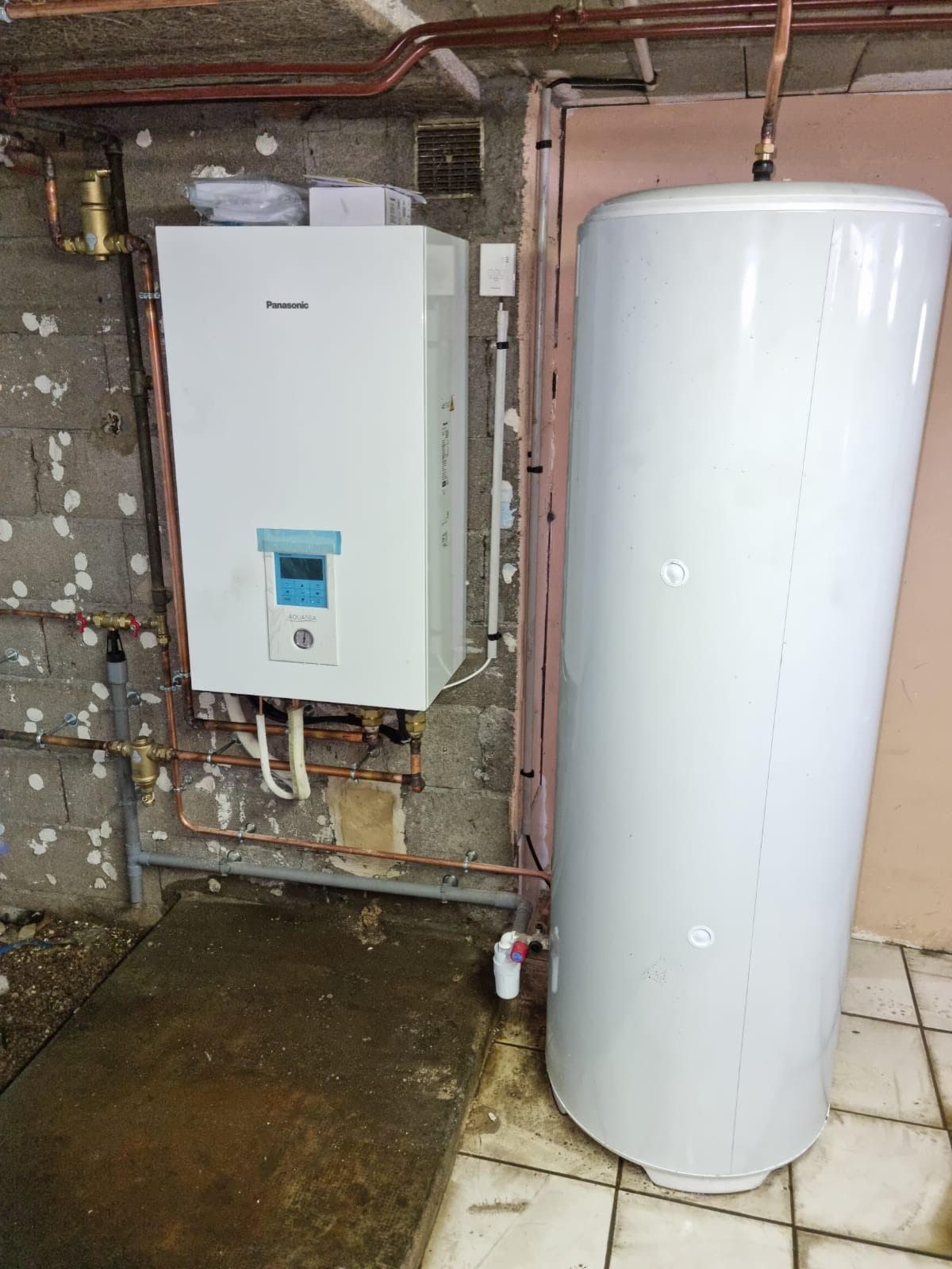 Installation de chaudière et ballon.