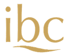 Logotipo "ibc" de color dorado con una l&iacute;nea curva debajo, para International Boat Centre Mallorca SL.