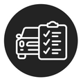 Icon mit Pkw und Checkliste