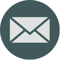 An envelope icon in a circle on a white background.