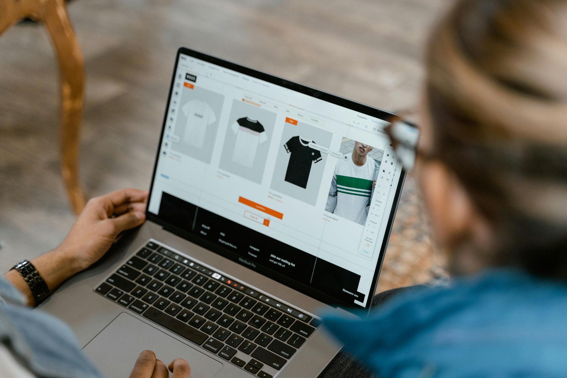 A person is using a laptop computer to shop online.