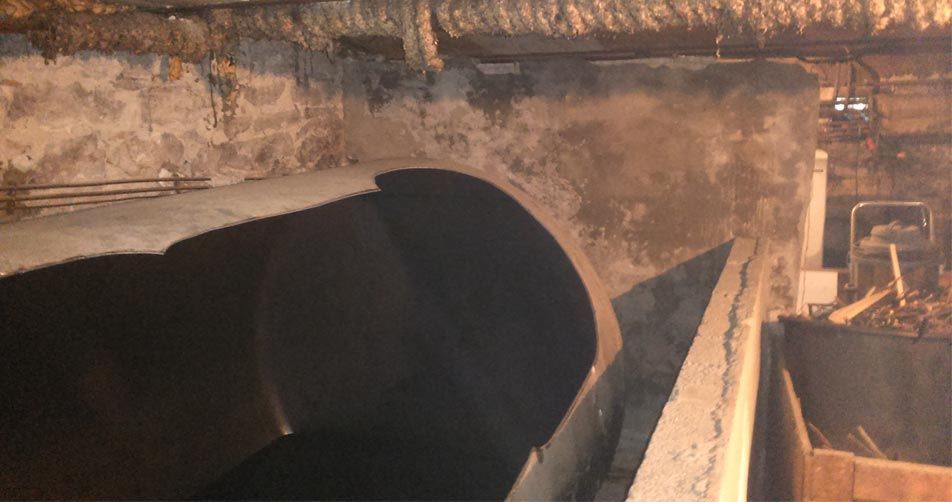 Cuve partiellement découpée.