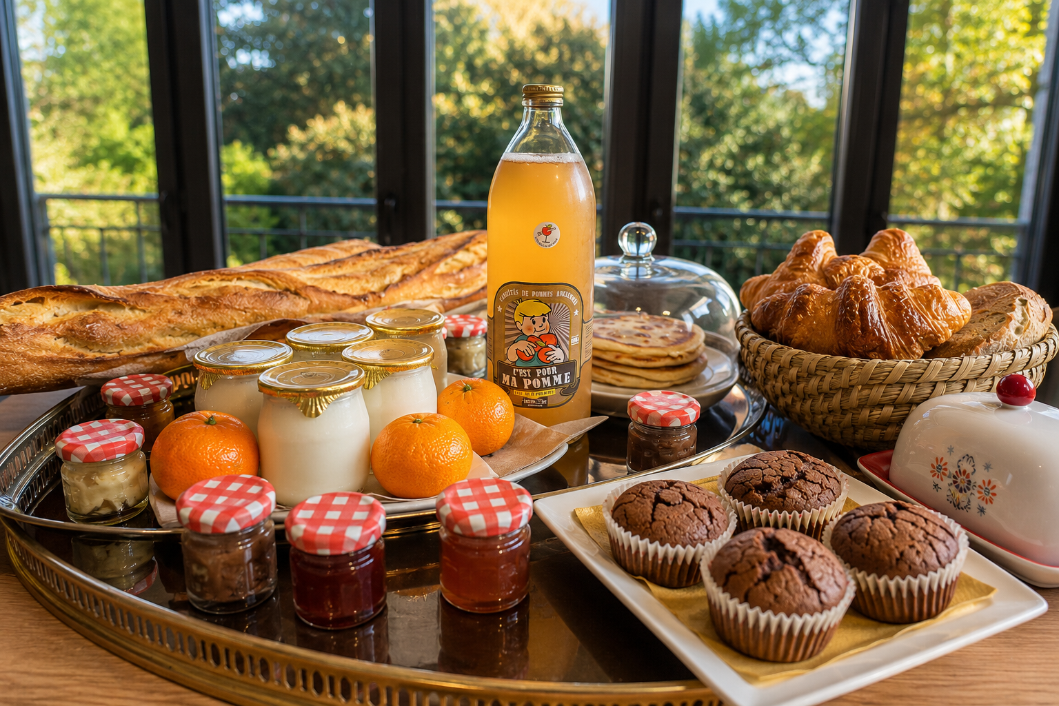 Petit déjeuner avec produits locaux