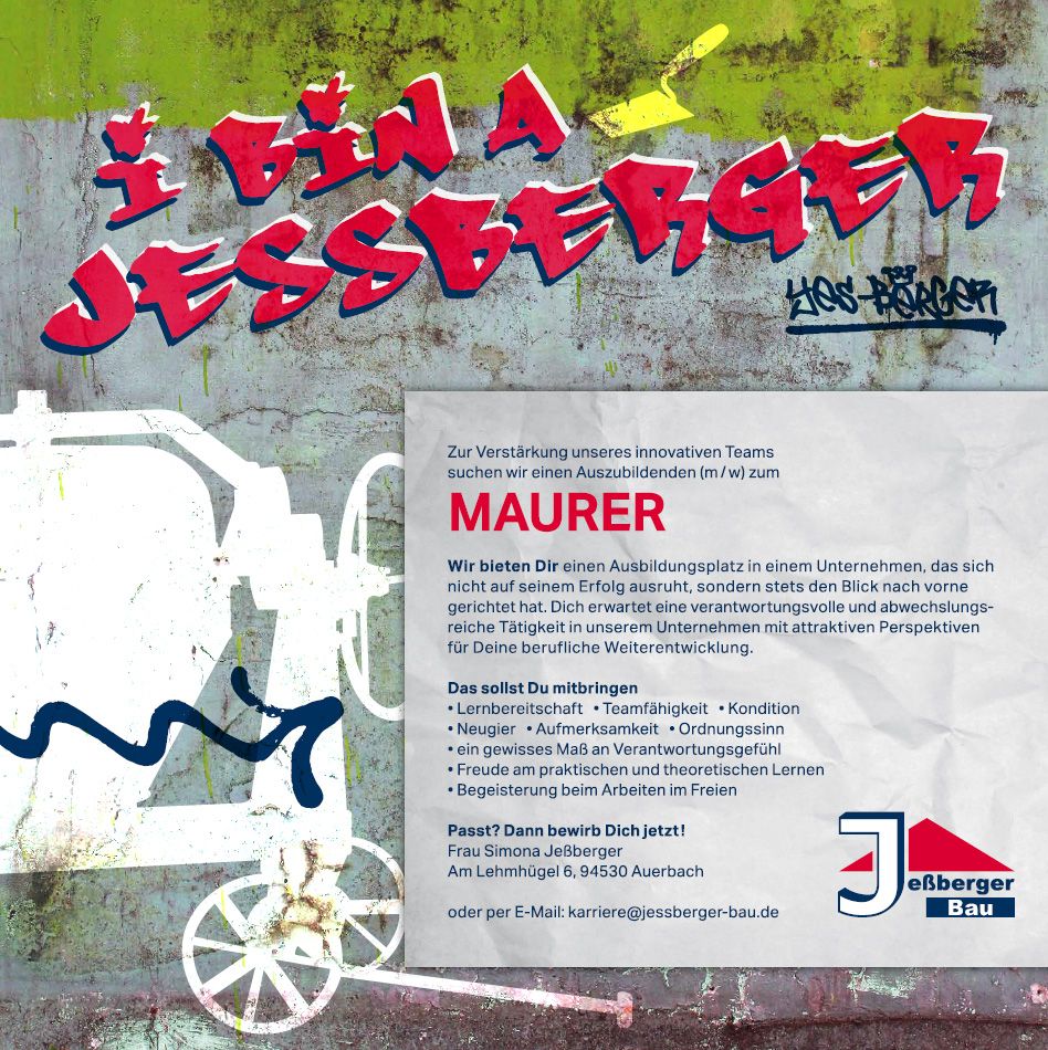 Bild der Stellenausschreibung „Maurer“  der Jeßberger Bau GmbH