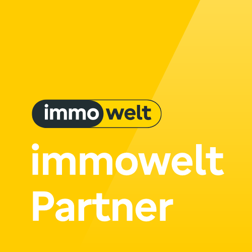Immowelt Partner-Logo auf gelbem Hintergrund