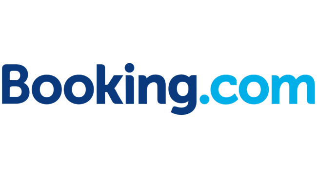 Booking.com logo in dark blue and light blue text on a white background