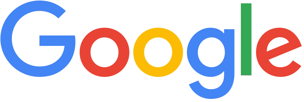 Google logo in blue, red, yellow, and green lowercase letters