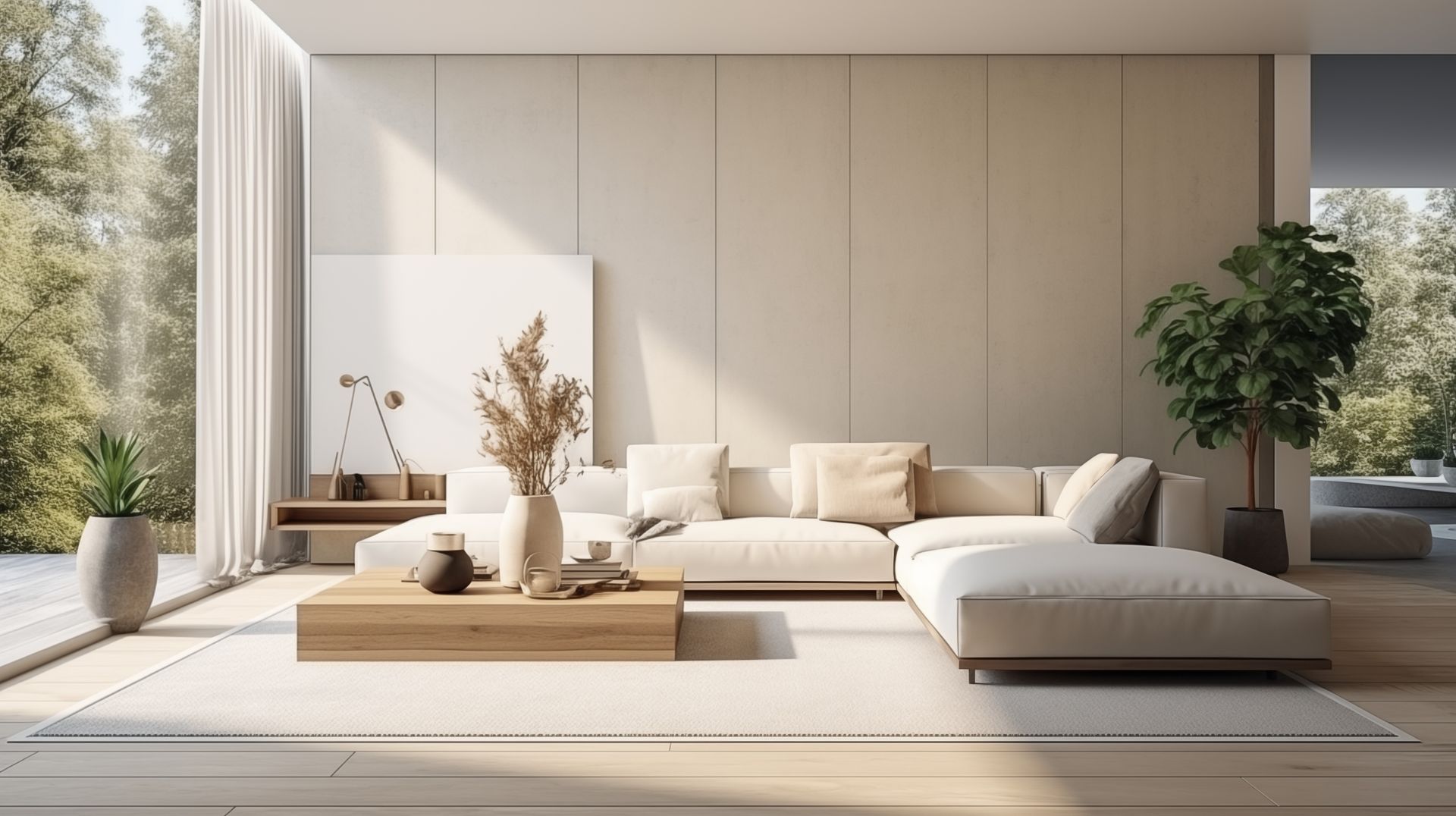 Intérieur d'un appartement au design moderne et épuré.