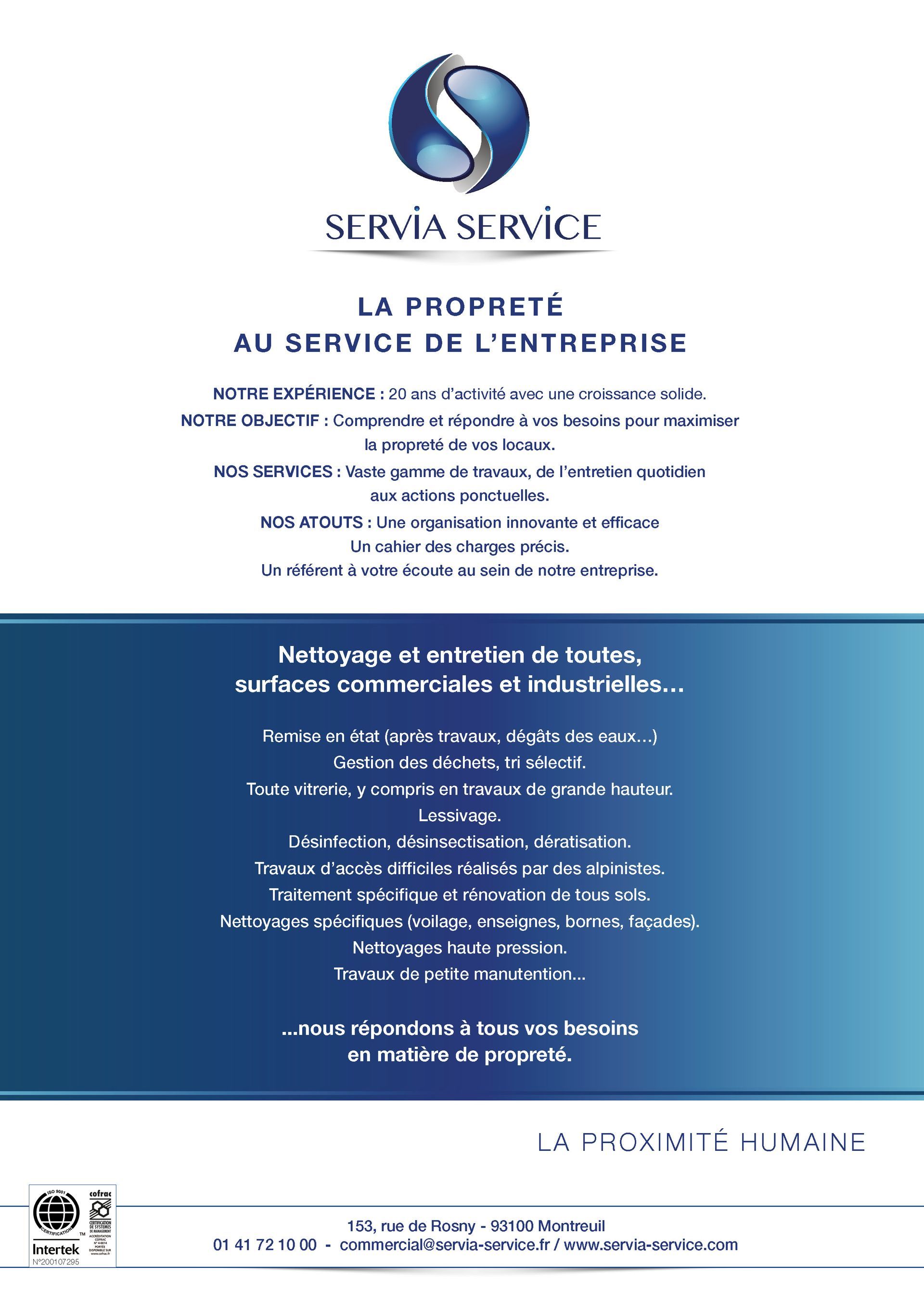 Descriptif de Servia Service